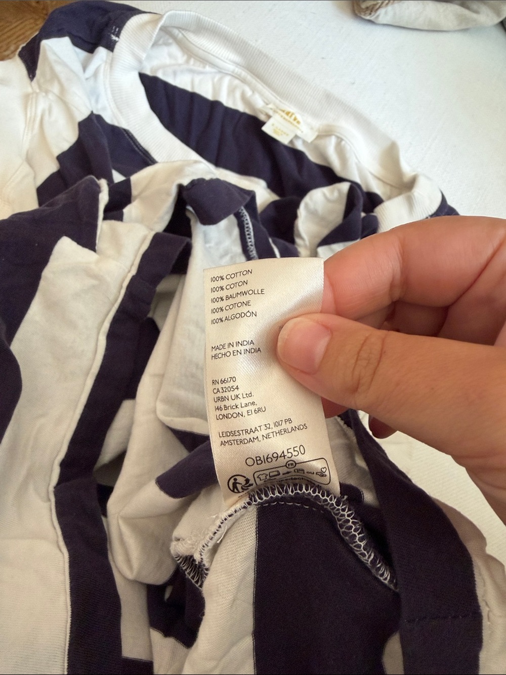 Maeve by Anthropologie Striped Tie-Front Women’s Top in Navy and White - Picture 4 of 4